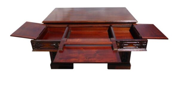19th Century Victorian Carved Mahogany Desk - Image 6