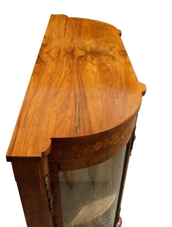19th Century English Victorian Figured Walnut And Marquetry Credenza - Image 6