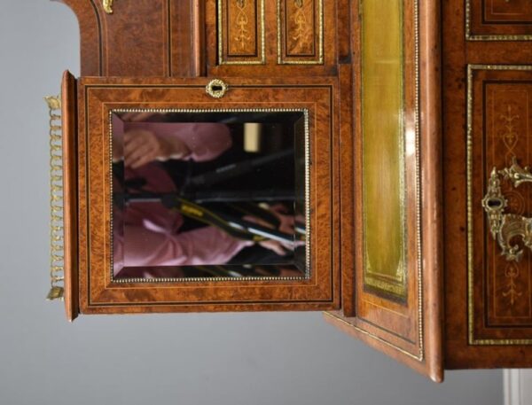 19th Century Victorian Amboyna Pedestal Desk - Image 8