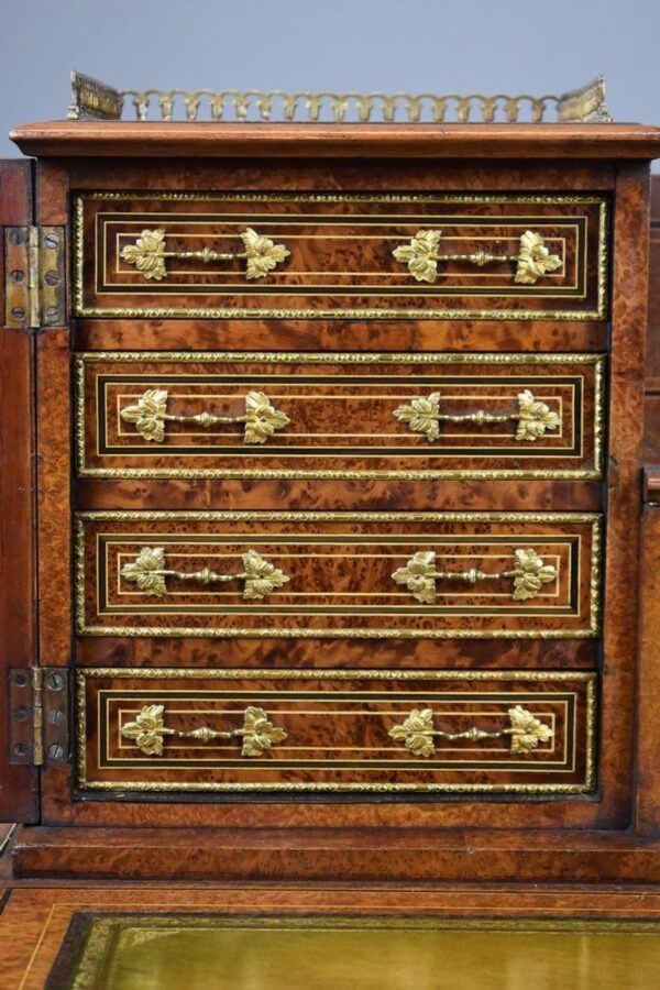 19th Century Victorian Amboyna Pedestal Desk - Image 9