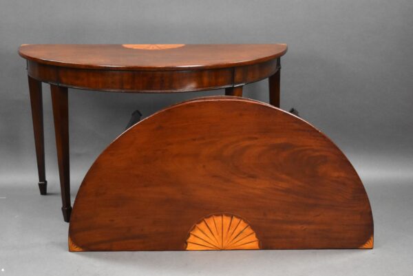 Pair Georgian Mahogany Inlaid Consol Tables