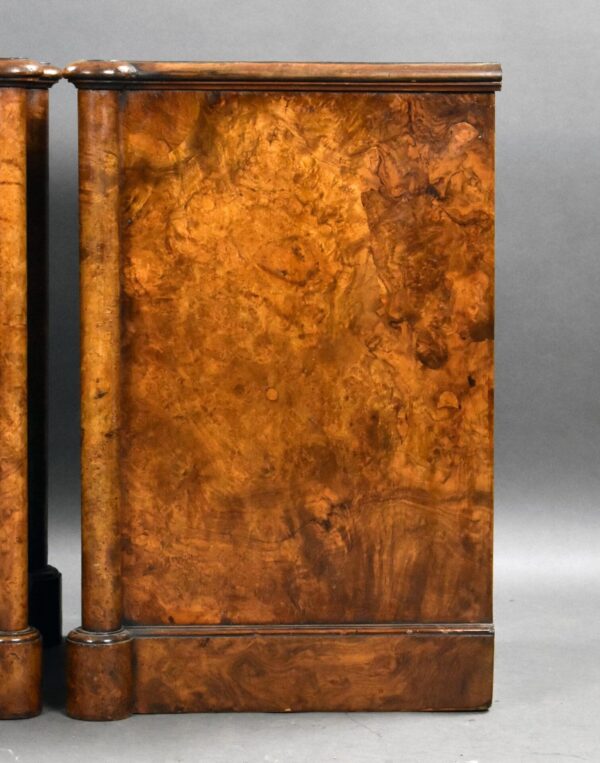 Pair of Victorian Burr Walnut Bedside Chests - Image 11