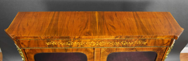 Victorian Inlaid Walnut Pier/Display Cabinet - Image 11