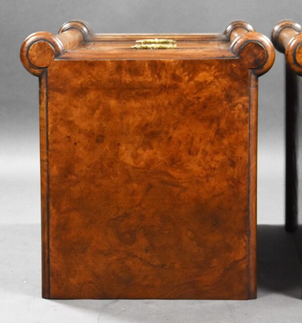 Pair of Victorian Burr Walnut Bedside Chests - Image 12