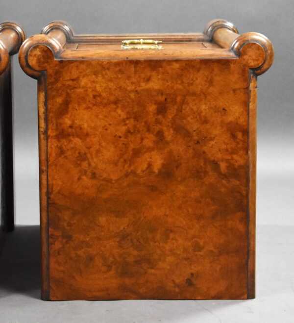 Pair of Victorian Burr Walnut Bedside Chests - Image 13
