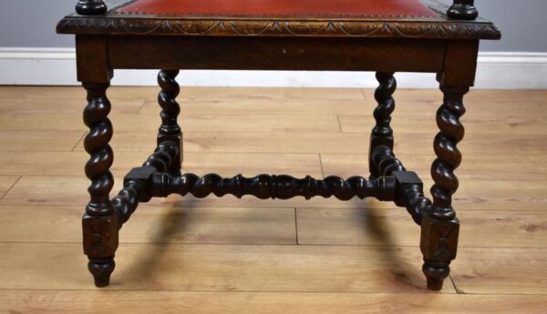 Pair Oak Barley Twist Armchairs - Image 14