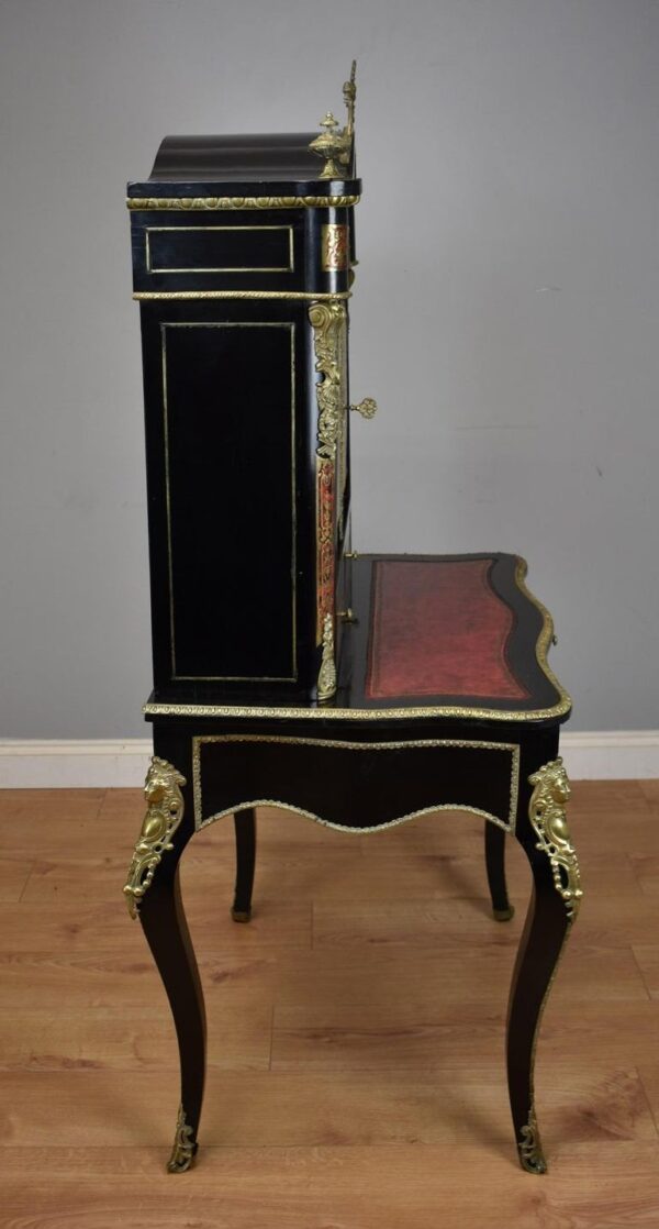 19th Century Ebonised Boulle Bonheur Du Jour - Image 14