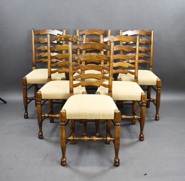Oak Extending Table and Six Ladder back chairs - Image 2
