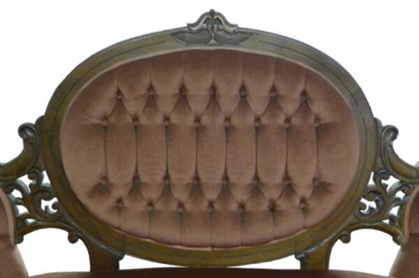 Original Victorian Walnut Double Ended Sofa - Image 2