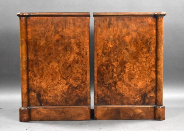 Pair of Victorian Burr Walnut Bedside Chests - Image 3