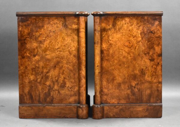 Pair of Victorian Burr Walnut Bedside Chests - Image 4