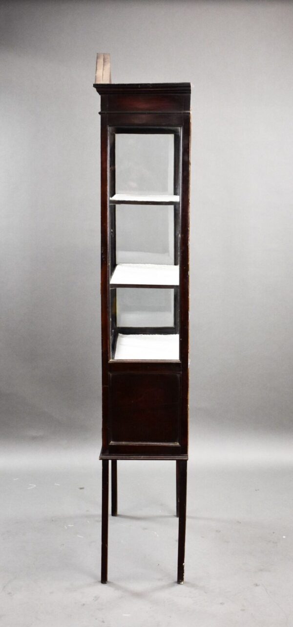 Edwardian Mahogany Hand Painted China Cabinet - Image 4