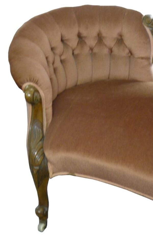Original Victorian Walnut Double Ended Sofa - Image 4