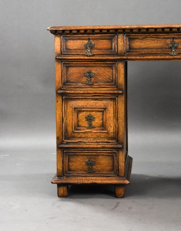 Antique Solid Oak Desk - Image 6