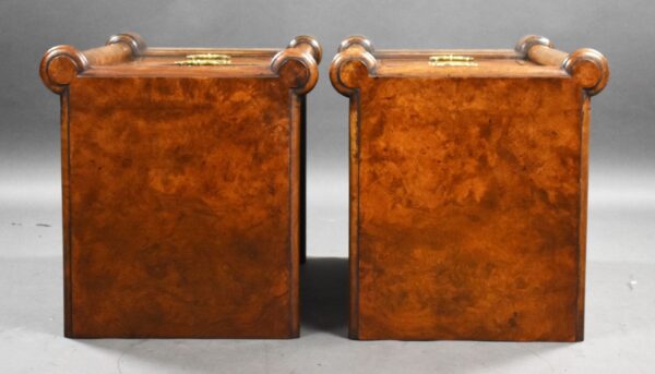 Pair of Victorian Burr Walnut Bedside Chests - Image 5