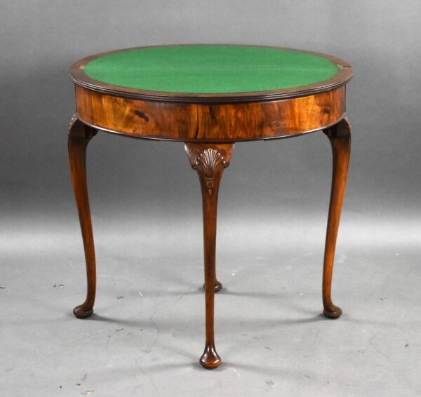 1920s Burr Walnut Card Table - Image 5