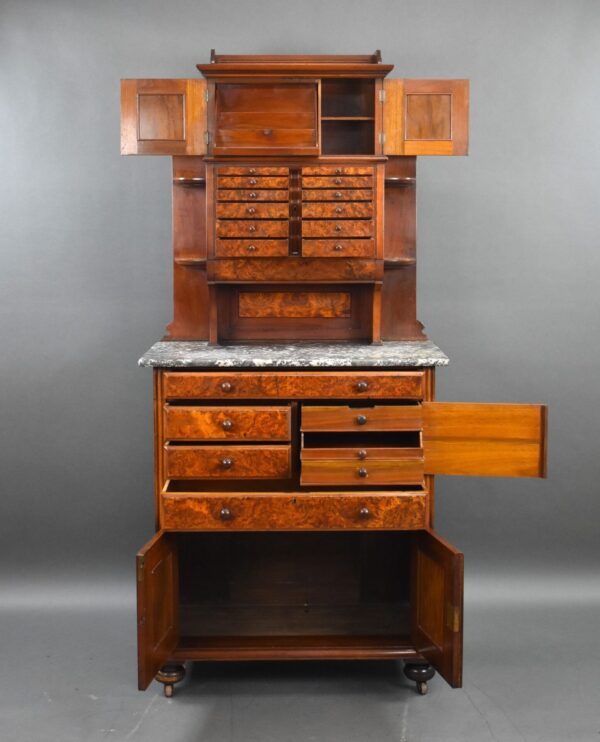 Victorian Burr Walnut Dentist Cabinet - Image 6