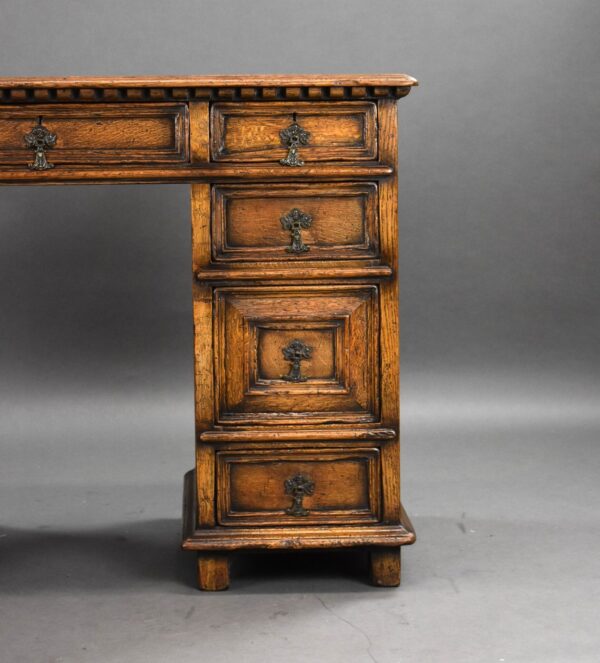 Antique Solid Oak Desk - Image 7