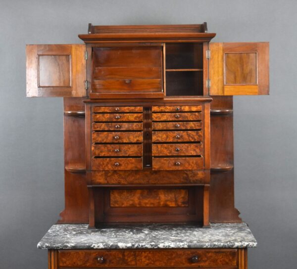 Victorian Burr Walnut Dentist Cabinet - Image 7