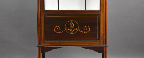 Edwardian Mahogany Hand Painted China Cabinet - Image 7