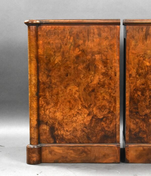 Pair of Victorian Burr Walnut Bedside Chests - Image 8