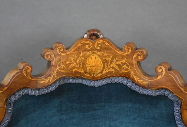 Pair of Victorian Mahogany Marquetry Inlaid Armchairs - Image 8