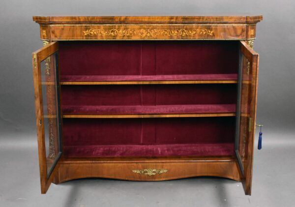 Victorian Inlaid Walnut Pier/Display Cabinet - Image 8