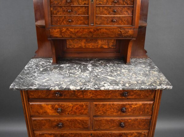 Victorian Burr Walnut Dentist Cabinet - Image 9