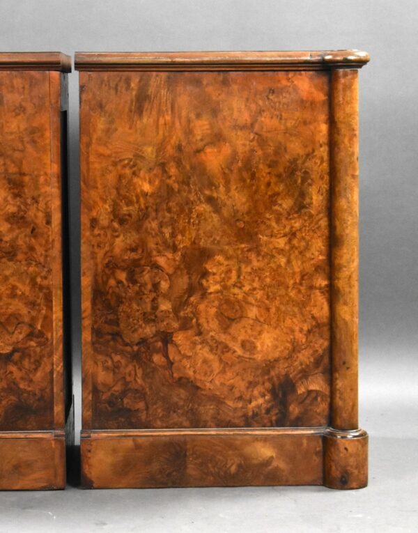 Pair of Victorian Burr Walnut Bedside Chests - Image 9