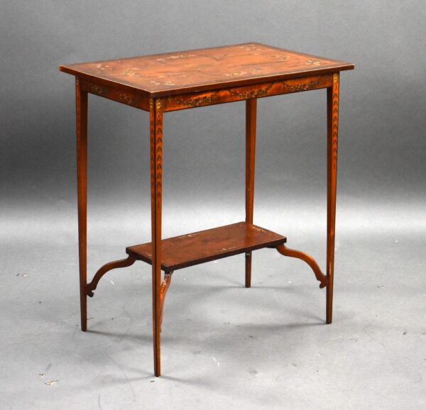 Edwardian Hand Painted Satinwood Occasional Table