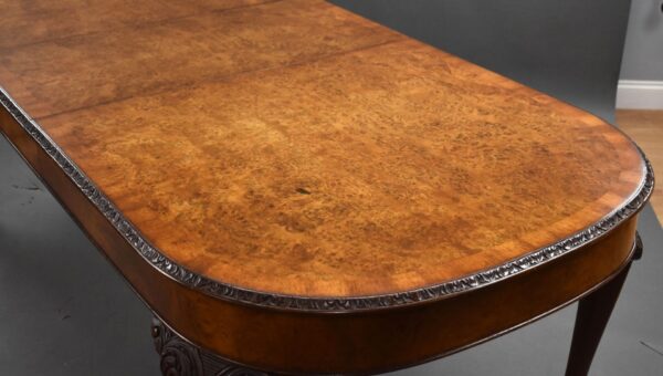 Antique Burr Walnut Queen Anne Style Dining Suite - Image 13