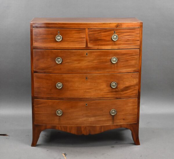 Victorian Mahogany Bowfront Chest Drawers - Image 2