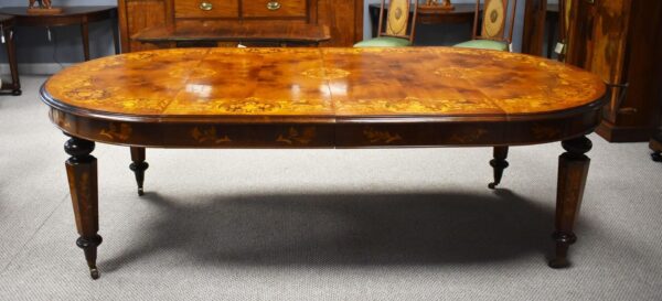 Victorian Walnut Inlaid Extending Windout Dinng Table - Image 3