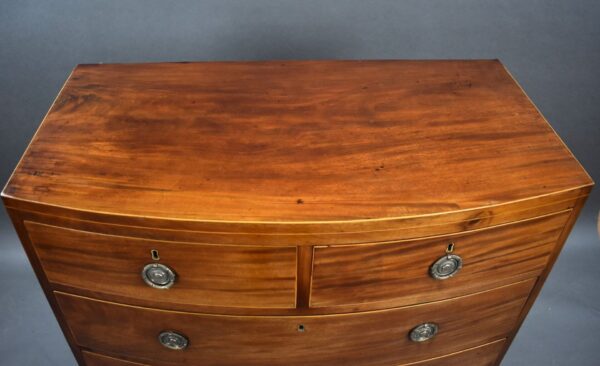 Victorian Mahogany Bowfront Chest Drawers - Image 3