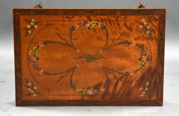 Edwardian Hand Painted Satinwood Occasional Table - Image 4
