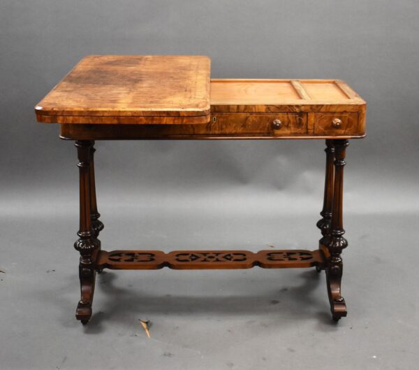 Victorian Walnut Inlaid Card Table - Image 4