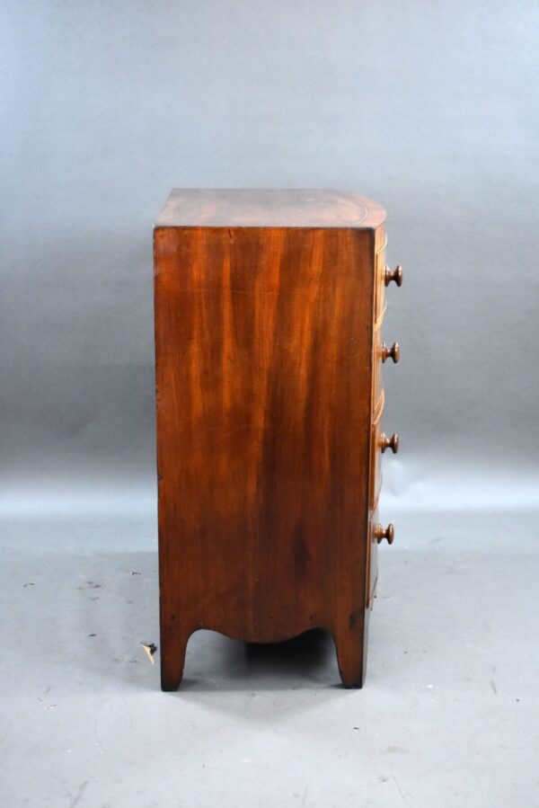 Victorian Mahogany Bowfront Chest Drawers - Image 4