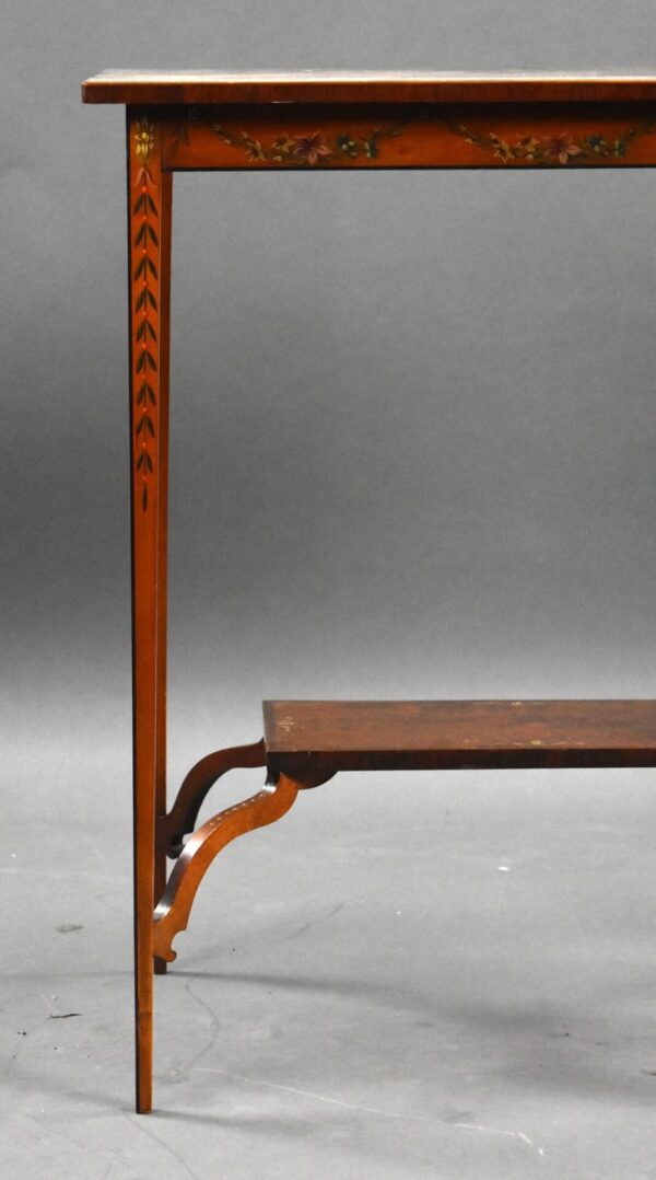 Edwardian Hand Painted Satinwood Occasional Table - Image 5