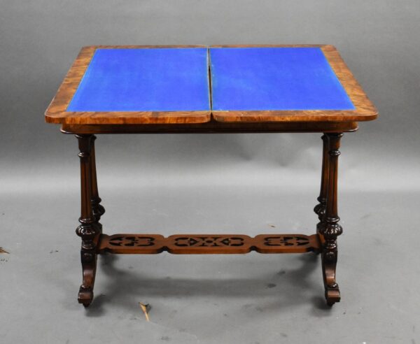 Victorian Walnut Inlaid Card Table - Image 5