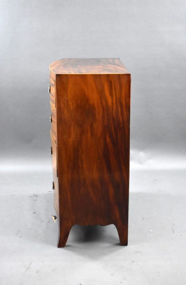 Victorian Mahogany Bowfront Chest Drawers - Image 5