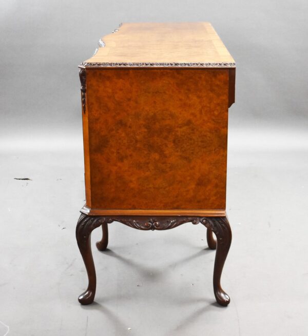 Antique Burr Walnut Queen Anne Style Dining Suite - Image 6