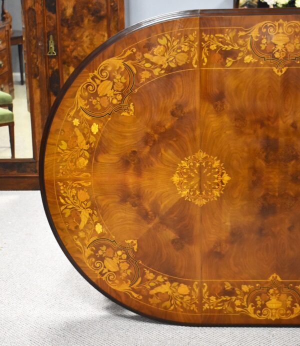 Victorian Walnut Inlaid Extending Windout Dinng Table - Image 7