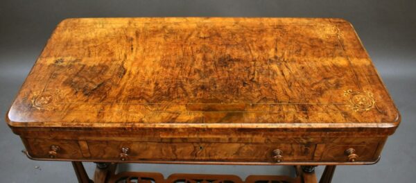 Victorian Walnut Inlaid Card Table - Image 7
