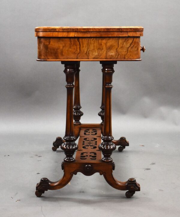 Victorian Walnut Inlaid Card Table - Image 8