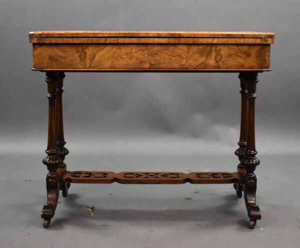 Victorian Walnut Inlaid Card Table - Image 9