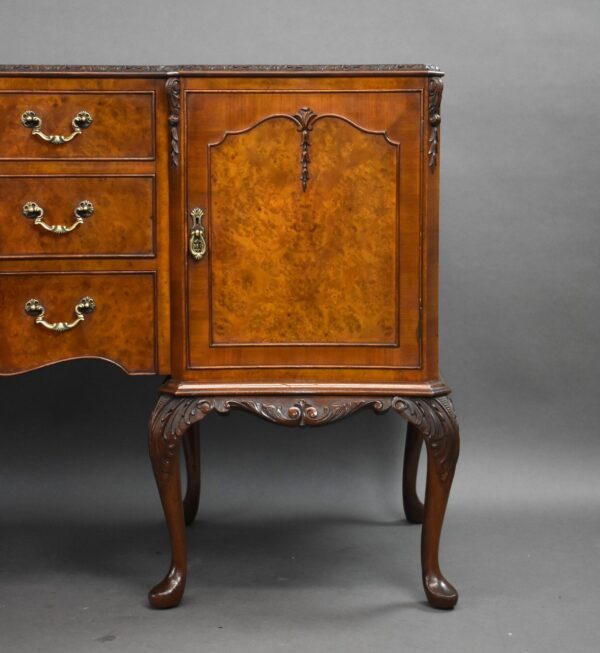 Antique Burr Walnut Queen Anne Style Dining Suite - Image 10