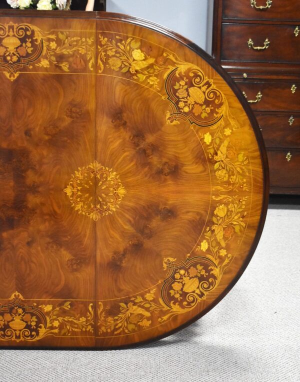 Victorian Walnut Inlaid Extending Windout Dinng Table - Image 10