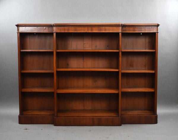 Victorian Mahogany Breakfront Open Bookcase