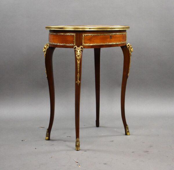 19th Century French Mahogany and Inlaid Occasional Table with Ormolu Mounts