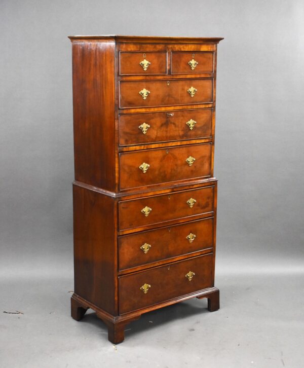 Antique Figured Walnut Chest on Chest